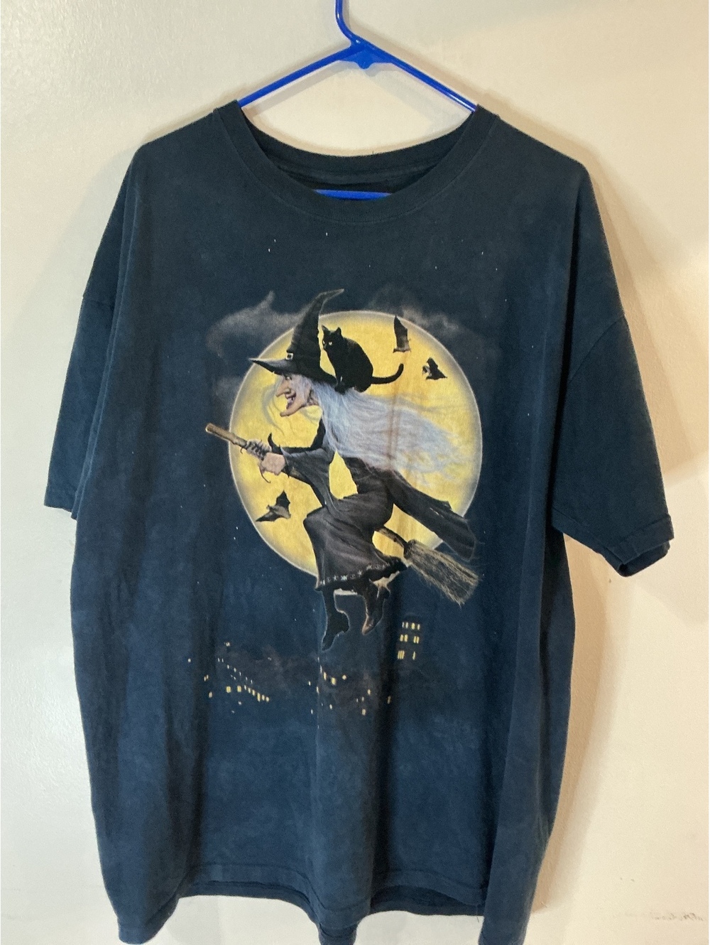 Vintage Skull Bone Witch on Broomstick shirt